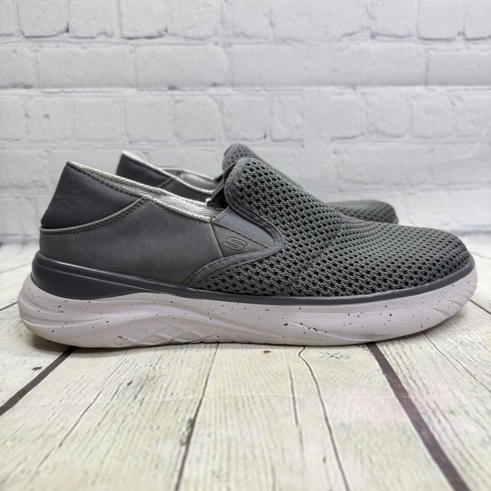 Skechers Slip On Loafers Men's Size 10.5 Harper Merson Gray Casual Memory Foam